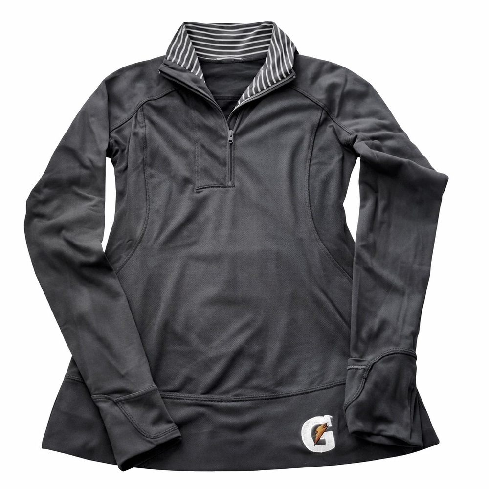 Lululemon Black Half Zip Pullover Size 8 Running Athletic Thumbhole Jacket